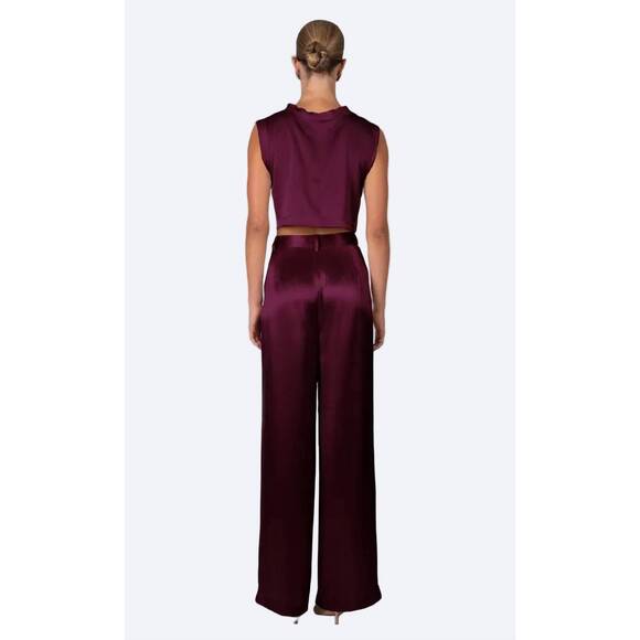 NEW NONCHALANT LABEL esme wide leg pant in plum - Picture 2 of 3